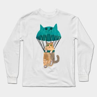 Parachuting Cat Long Sleeve T-Shirt